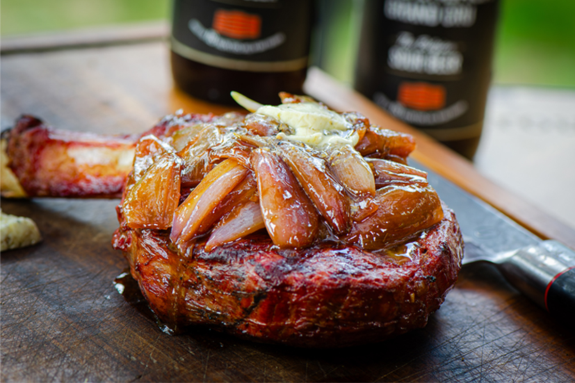 Côte de boeuf met Rodenbach-sjalotten en geroosterde venkelzaadboter